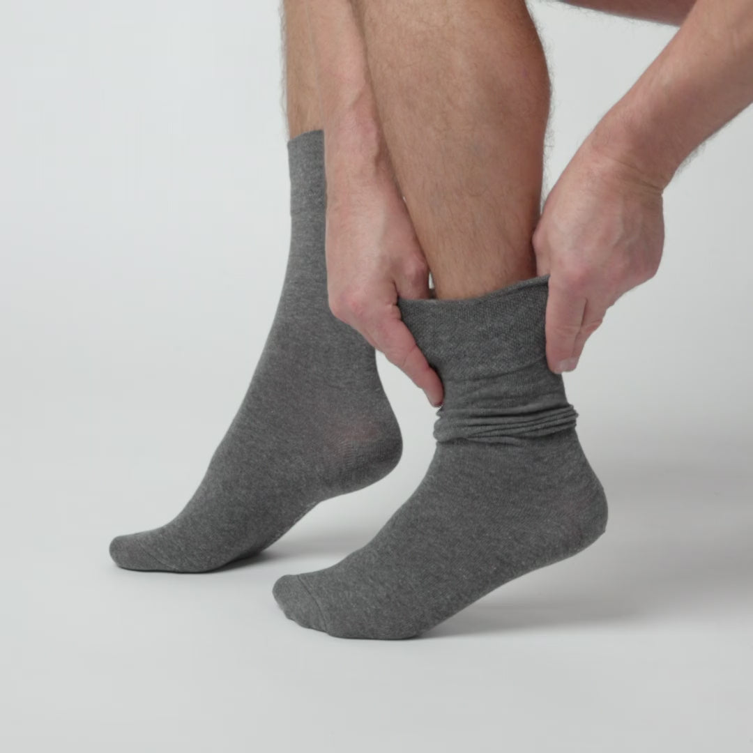 3 paires de chaussettes unies en coton pour homme - Anthracite