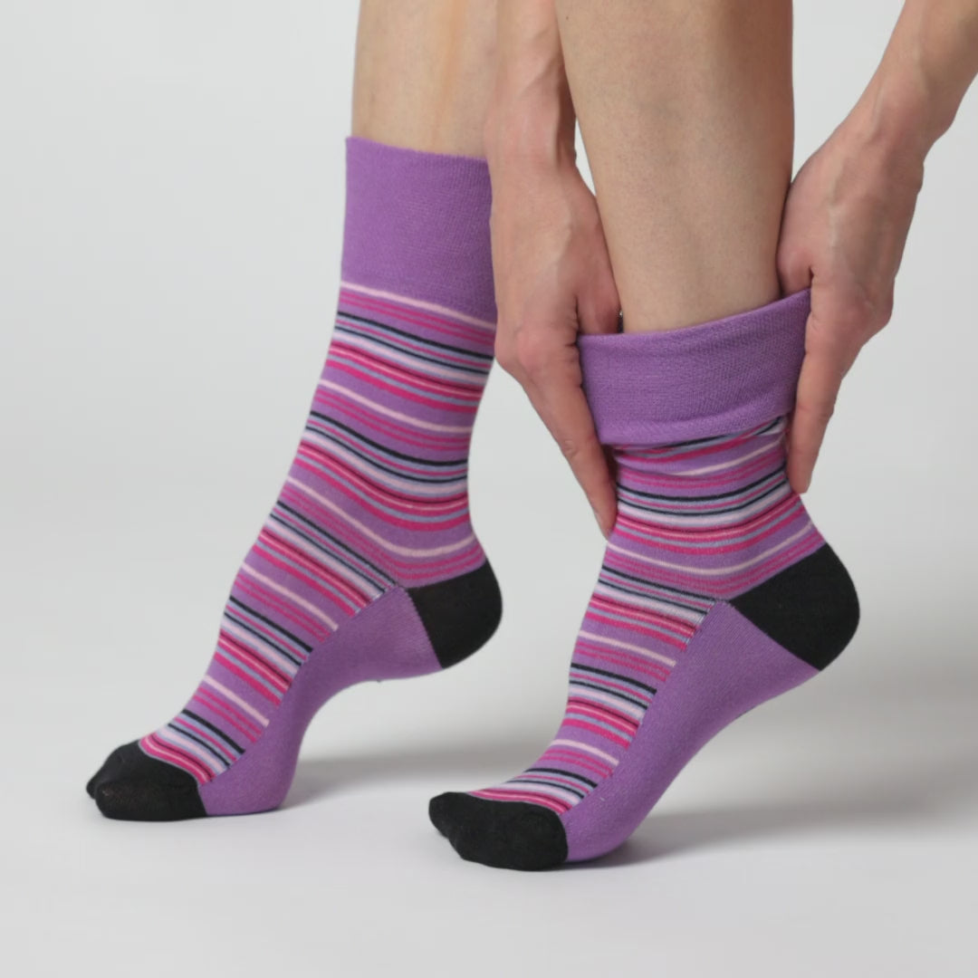 3 Pairs Ladies Cotton Socks - Sweetheart Black