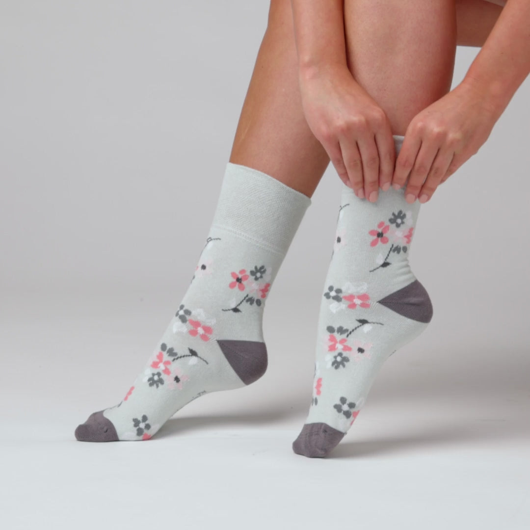 3 paires de chaussettes en coton pour femme – Rose anglaise
