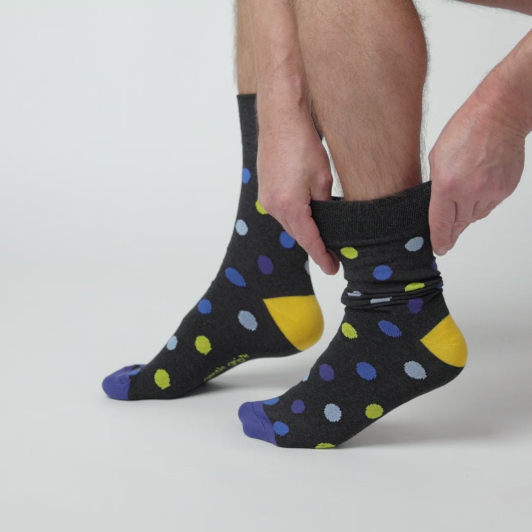 3 Pairs Men's Colourburst Cotton Socks - Spot