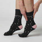 Charger et lire la vidéo dans la visionneuse de la Galerie, Lot de 3 paires de chaussettes en coton pour femme – Motif à pois noirs
