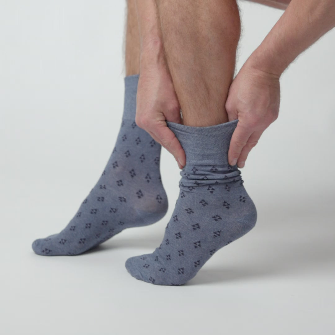 3 Pairs Men's Twilight Cotton Socks - Navy/Denim