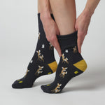 Charger et lire la vidéo dans la visionneuse de la Galerie, Lot de 3 paires de chaussettes amusantes en coton pour femme – Promenade dans les bois
