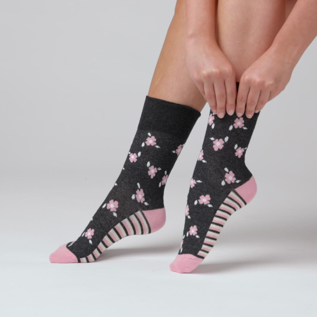 3 paires de chaussettes en coton pour femme - Hybride floral
