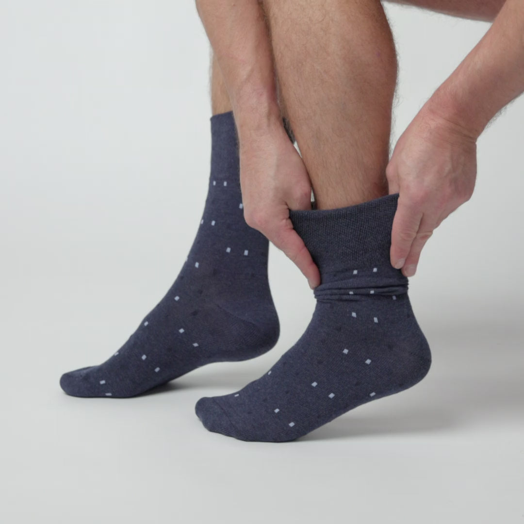 3 Pairs Men's Concerto Cotton Socks - Navy/Denim