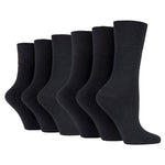 Charger l&#39;image dans la galerie, 6 paires de chaussettes pour diabétiques pour femmes - Noir
