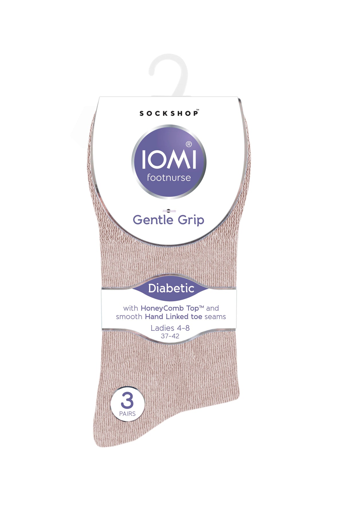 6 paires de chaussettes diabétiques pour femmes - Mélange naturel