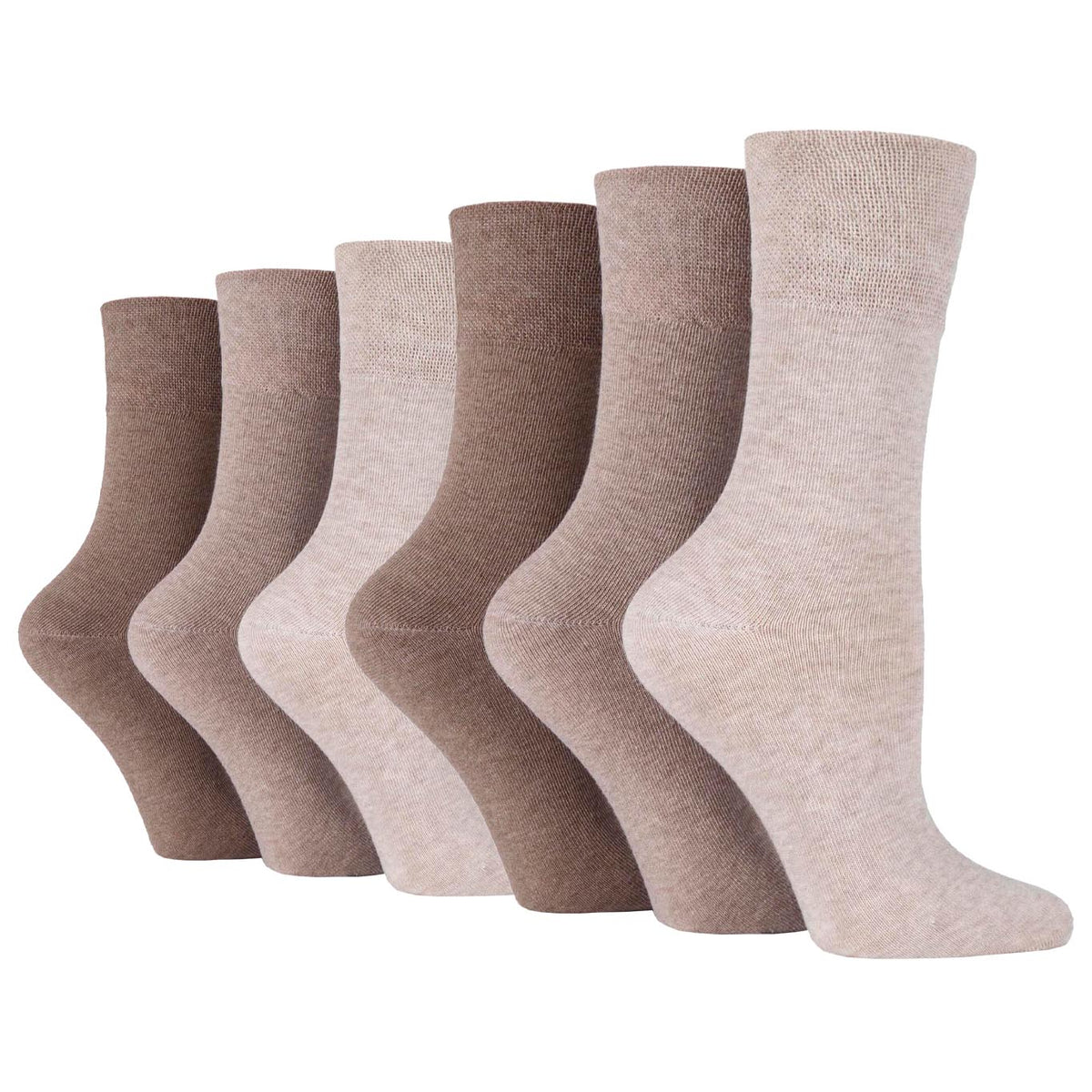 6 paires de chaussettes diabétiques pour femmes - Mélange naturel