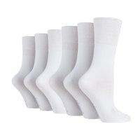 6 paires de chaussettes diabétiques pour femmes - Blanches